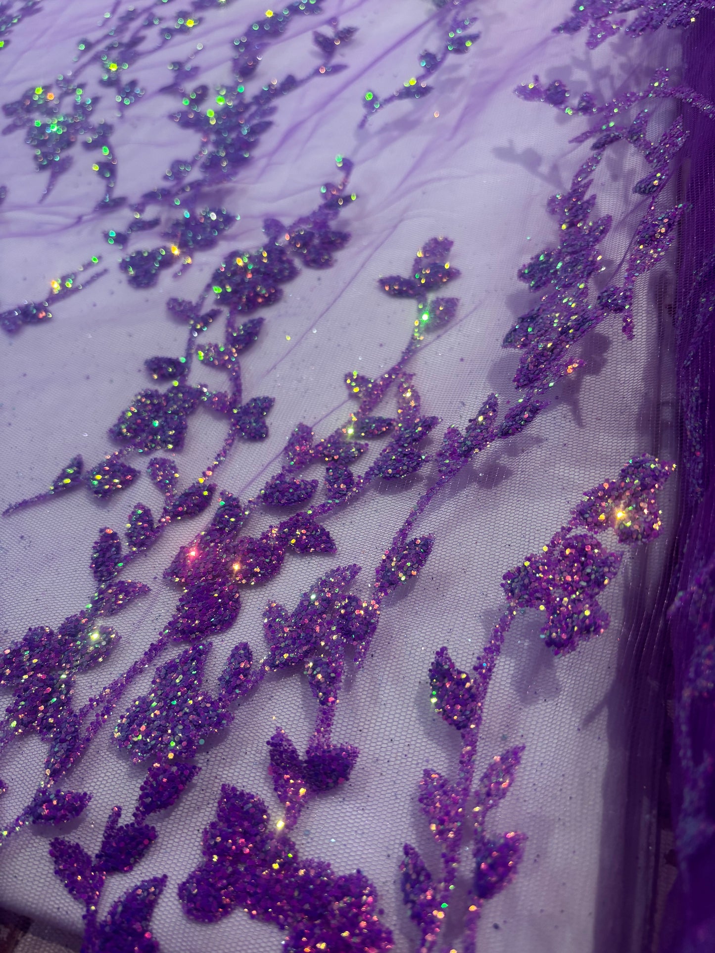 Vivid purple floral glitter