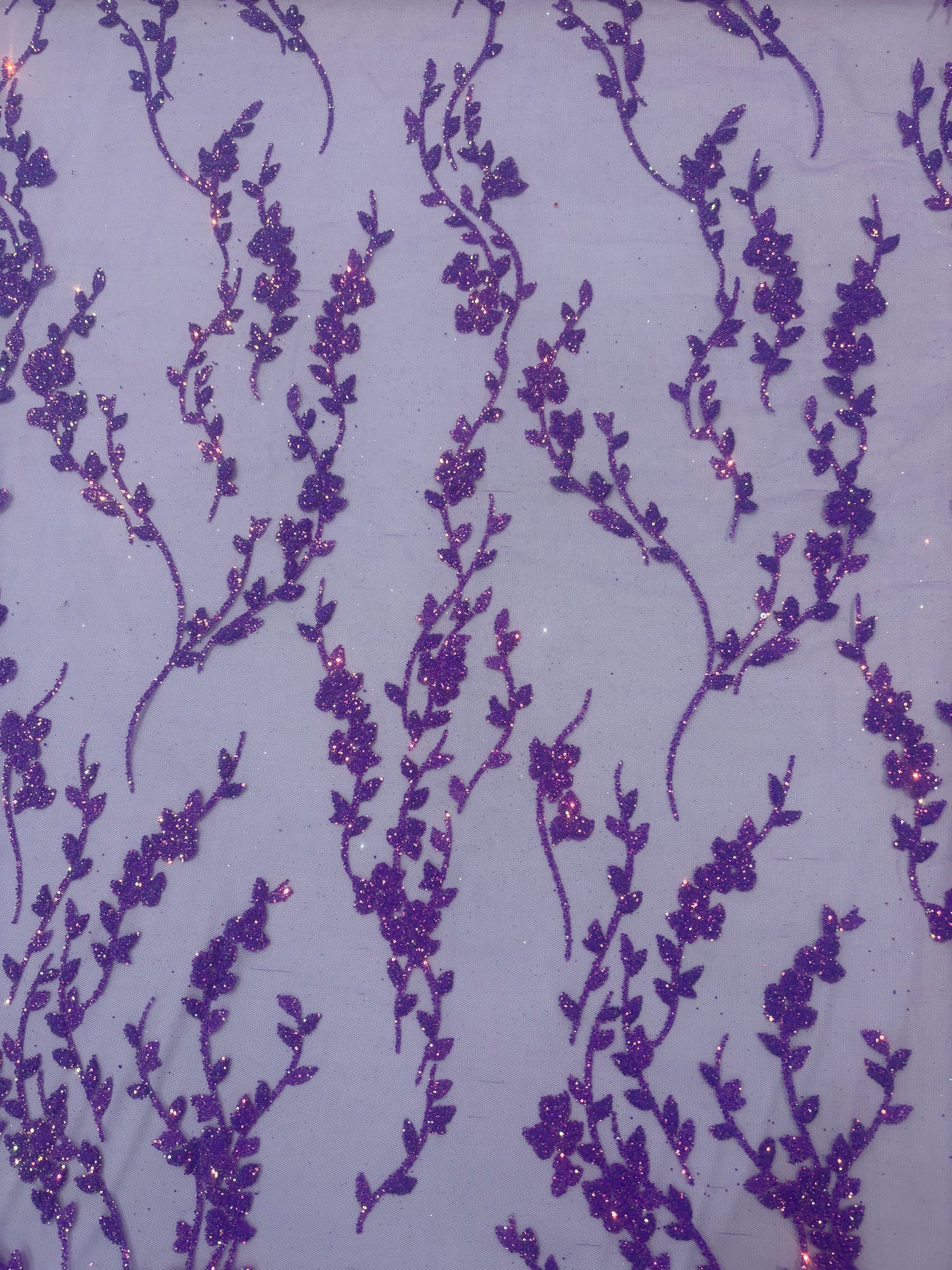 Vivid purple floral glitter